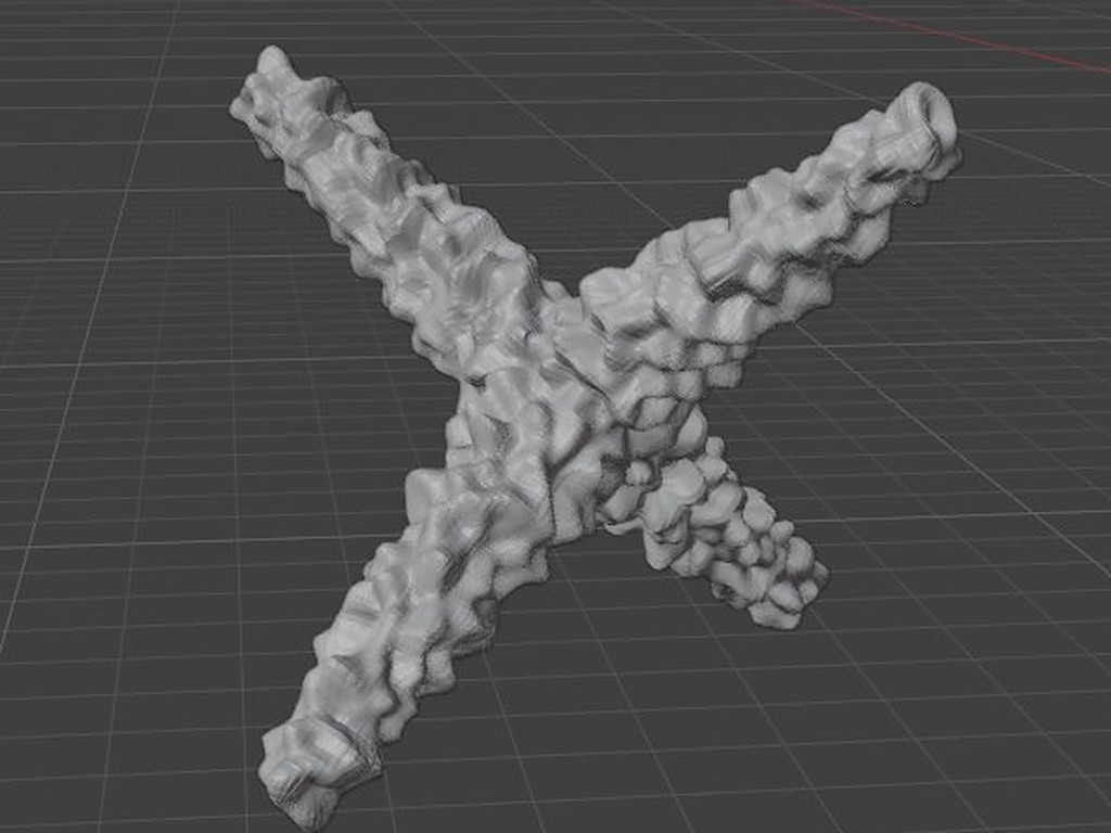 A 3D model of a graphene-enhanced tetrapod scaffold unit.